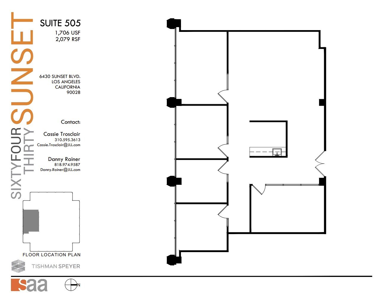 6430 W Sunset Blvd, Los Angeles, CA à louer Plan d’étage– Image 1 sur 1