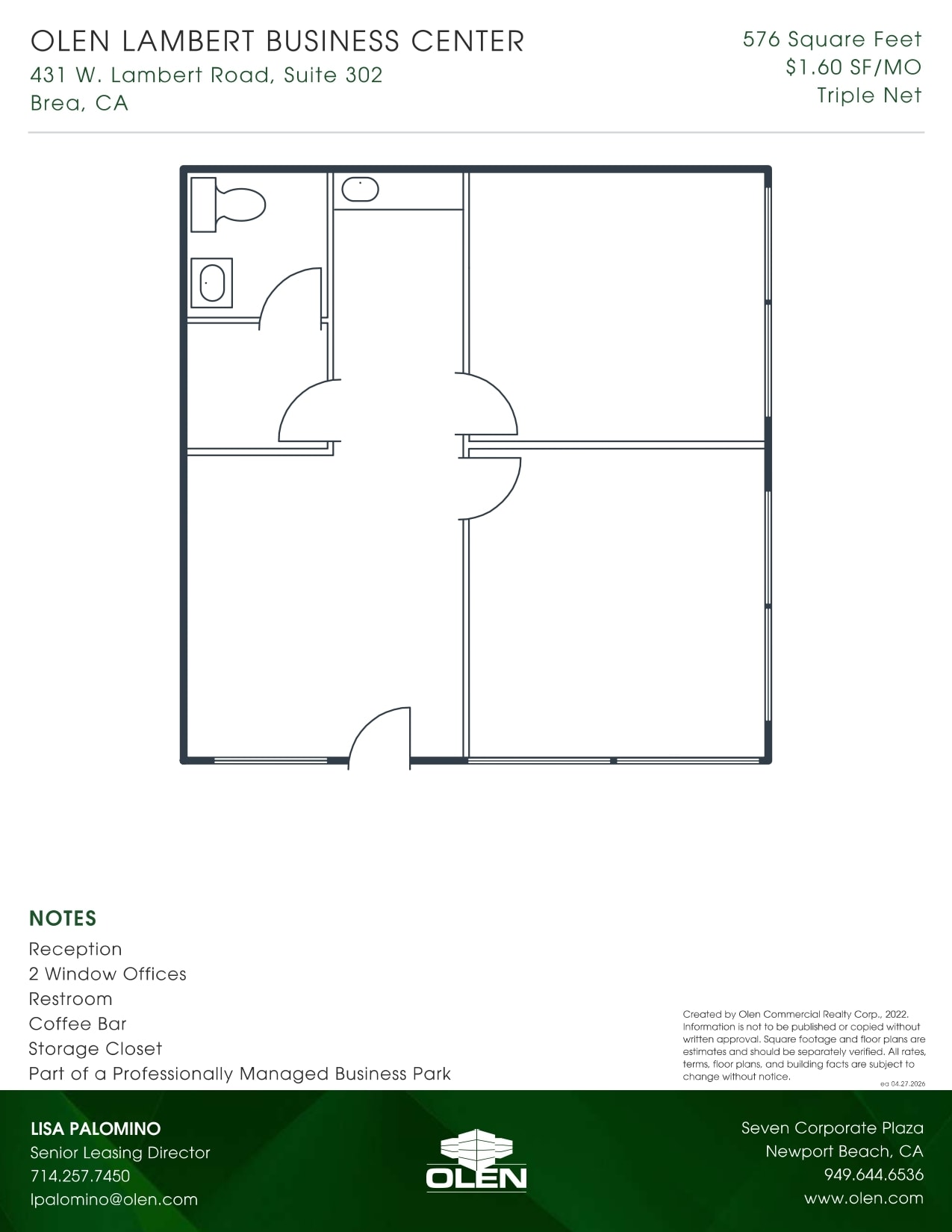 471 W Lambert Rd, Brea, CA à louer Plan d’étage– Image 1 sur 1