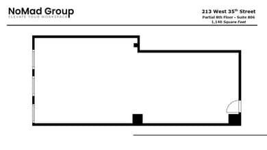 213 W 35th St, New York, NY à louer Plan d’étage– Image 1 sur 4