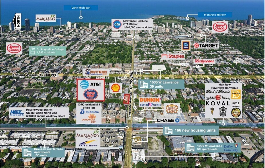 1724 W Lawrence Ave, Chicago, IL à louer - Aérien – Image 2 sur 4
