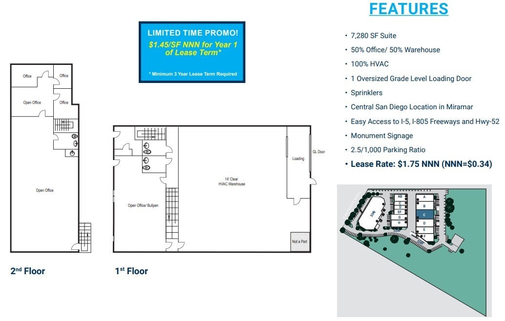 5340 Eastgate Mall, San Diego, CA à louer Plan d’étage– Image 1 sur 1