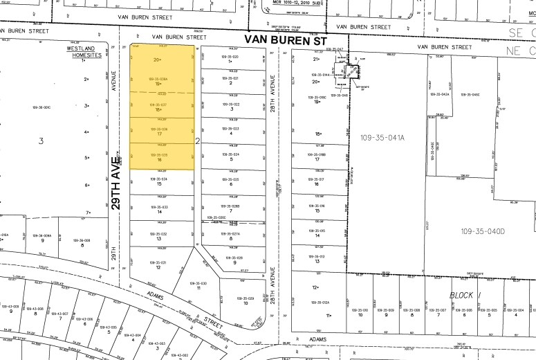 2821-2827 W Van Buren St, Phoenix, AZ à louer - Plan cadastral – Image 2 sur 3