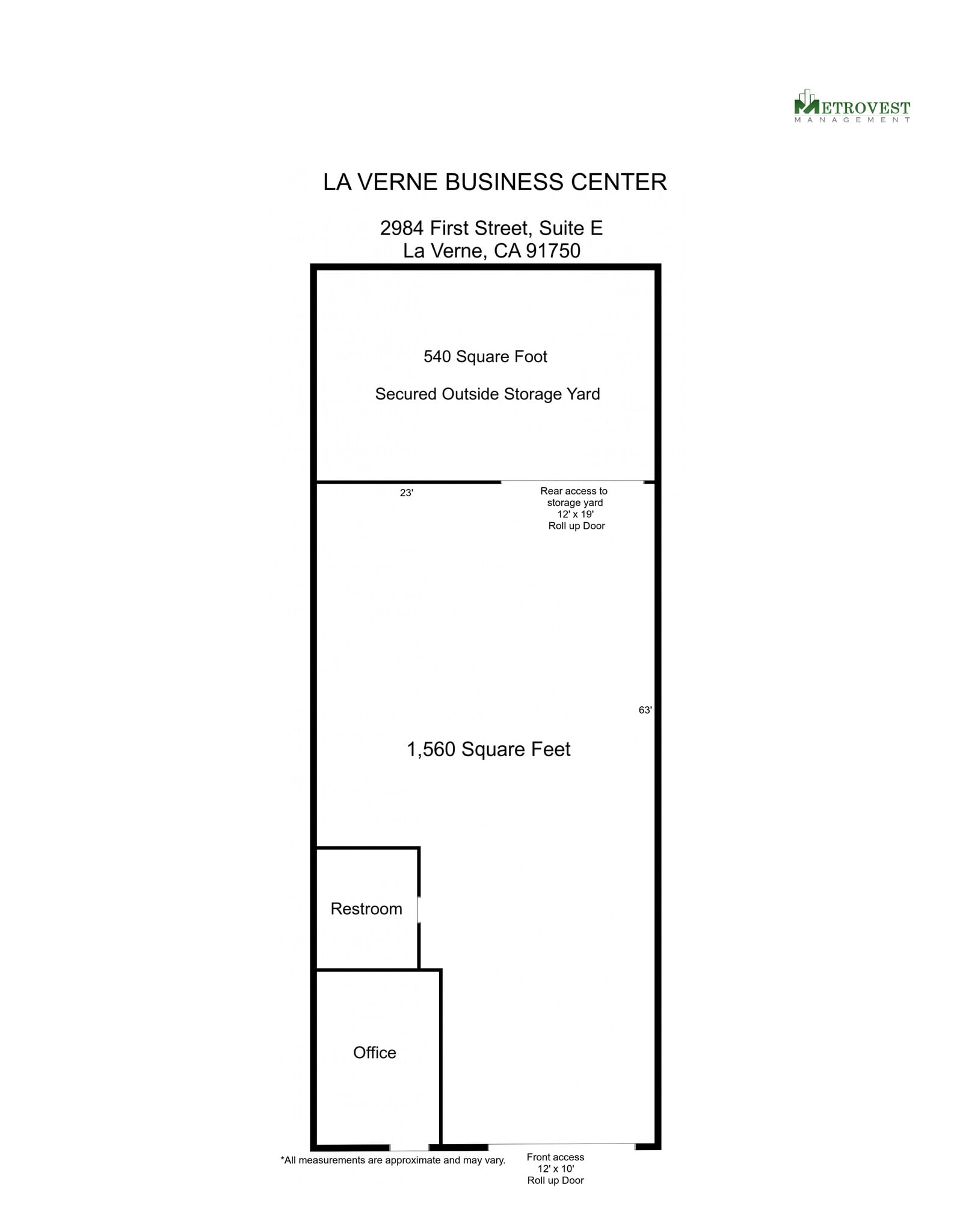 2974-2988 First St, La Verne, CA à louer Plan d’étage– Image 1 sur 1