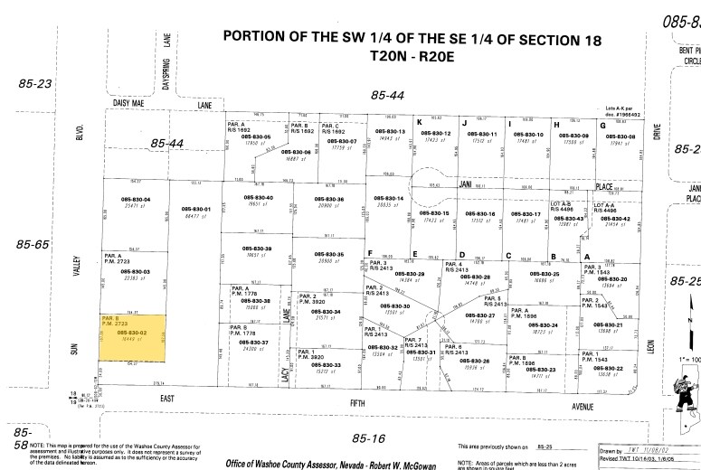 5520 Sun Valley Blvd, Sun Valley, NV à vendre - Plan cadastral – Image 2 sur 2