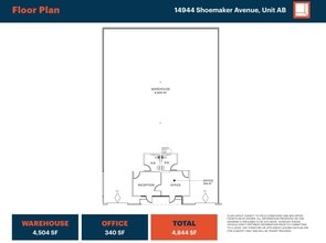 14944 Shoemaker Ave, Santa Fe Springs, CA à louer Plan d’étage– Image 1 sur 1