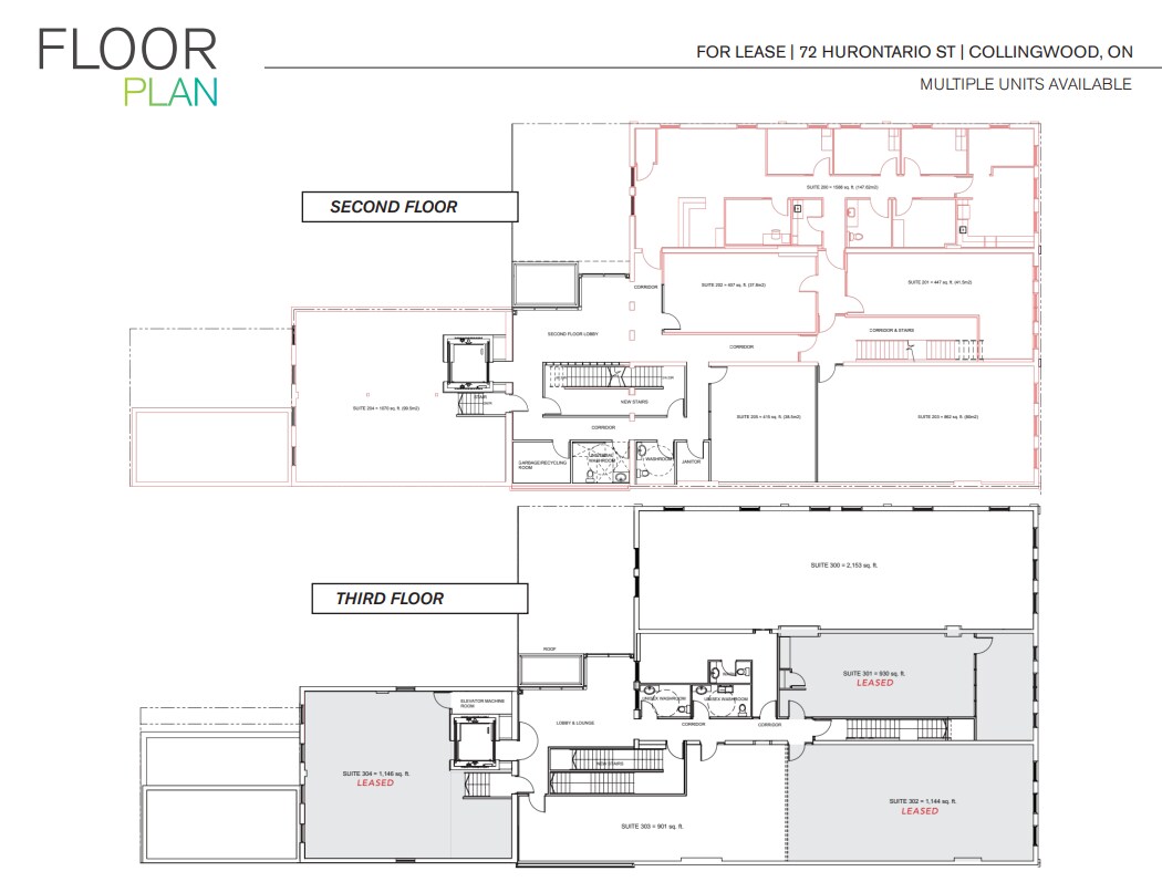 72-76 Hurontario St, Collingwood, ON à louer Plan d’étage– Image 1 sur 1