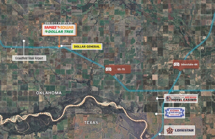 208 E 1st St, Grandfield, OK à vendre - Aérien – Image 2 sur 2