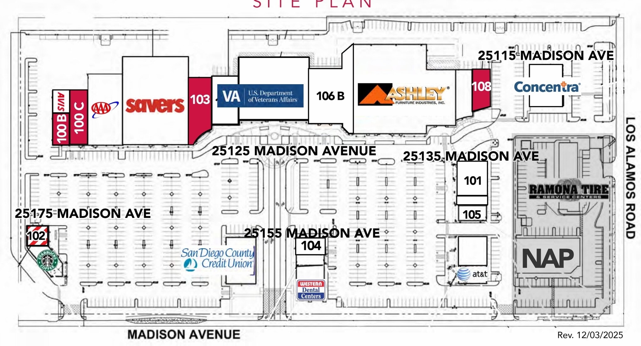 25125 Madison Ave, Murrieta, CA à louer Plan de site– Image 1 sur 1