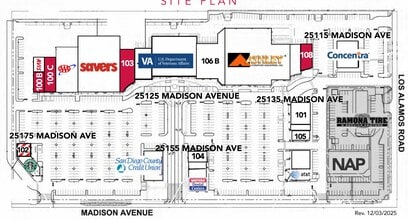 25125 Madison Ave, Murrieta, CA à louer Plan de site– Image 1 sur 1