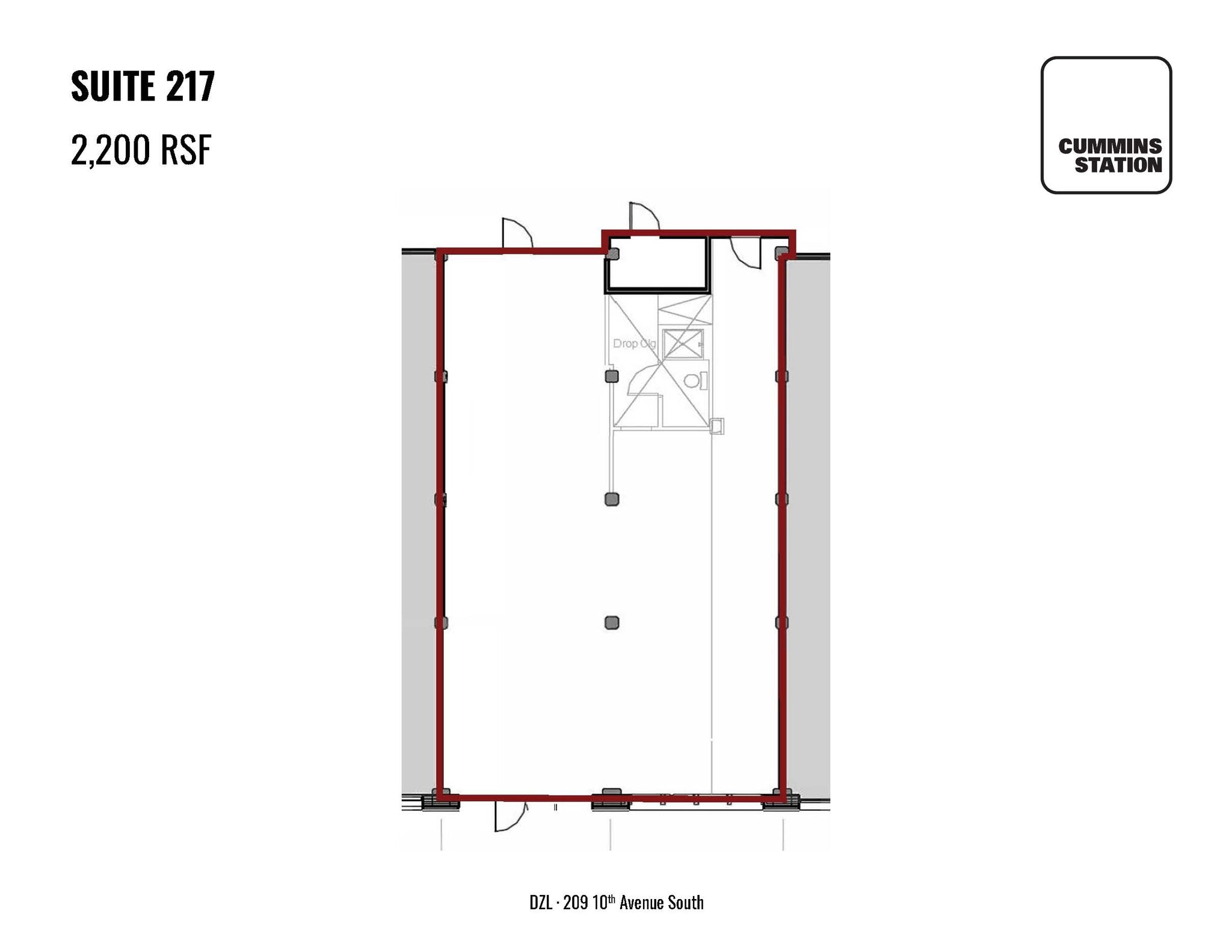 209 10th Ave S, Nashville, TN à louer Plan d’étage– Image 1 sur 1