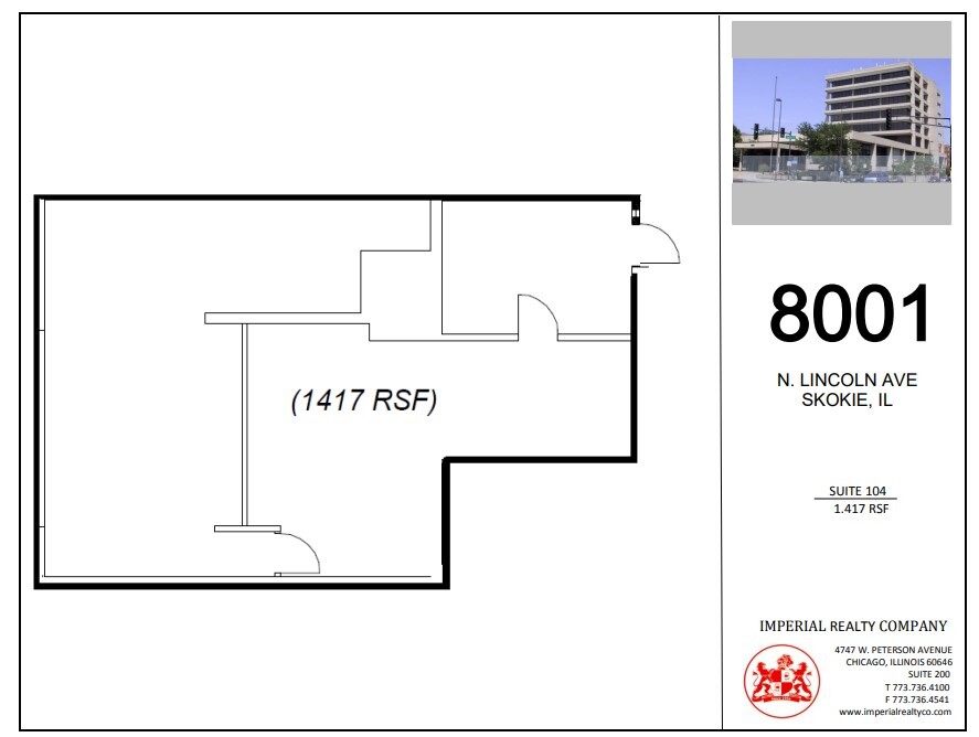 8001 Lincoln Ave, Skokie, IL à louer Plan d’étage– Image 1 sur 4