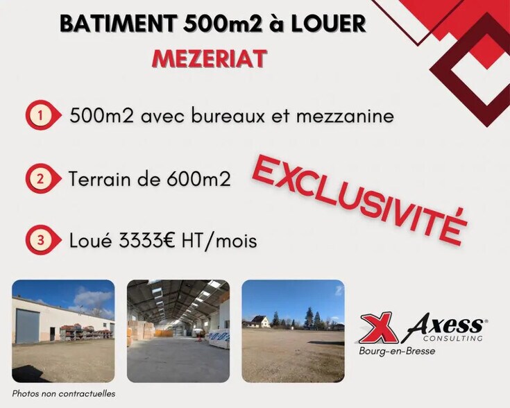 Local d’activités dans Mézériat à louer - Photo de l’immeuble – Image 2 sur 3