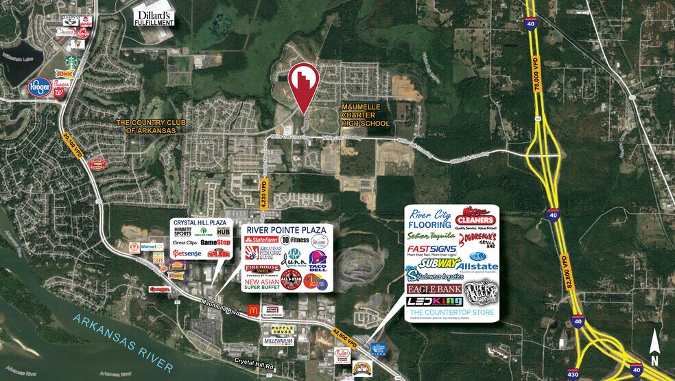 1020 Country Club, Maumelle, AR à vendre - Aérien – Image 2 sur 3
