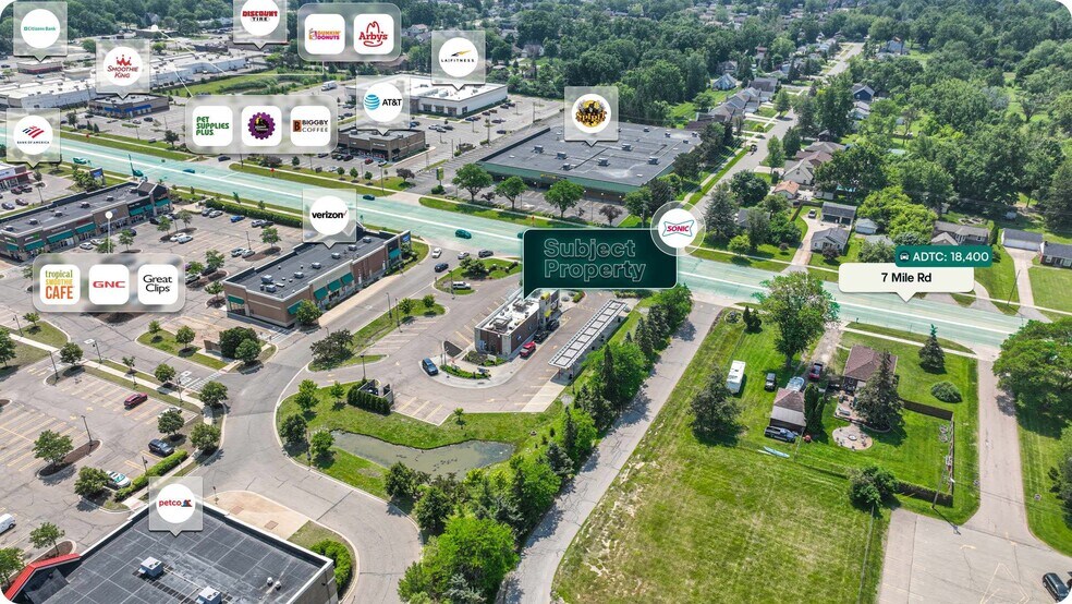 29622 7 Mile Rd, Livonia, MI à vendre - Aérien – Image 2 sur 2