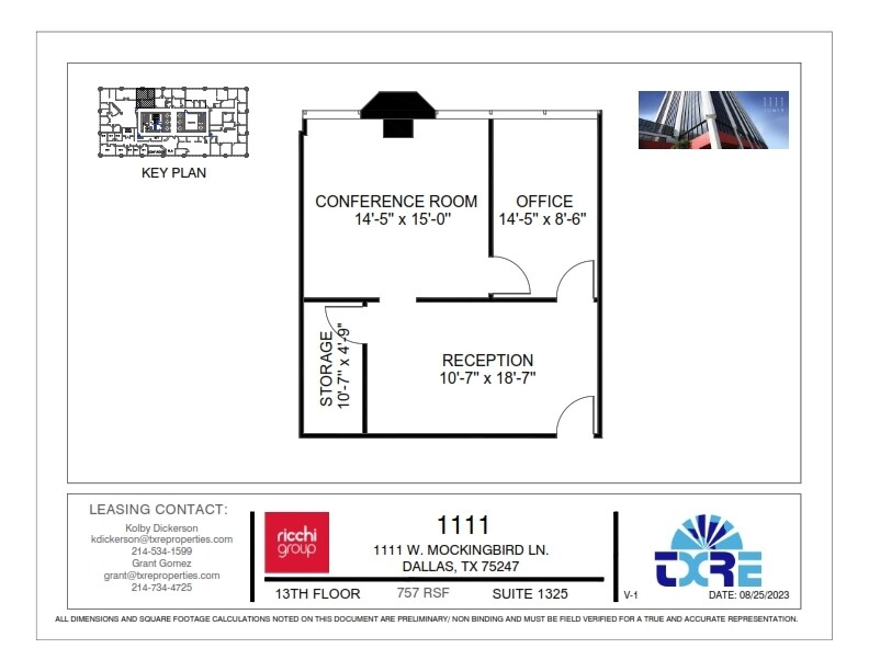 1111 W Mockingbird Ln, Dallas, TX à louer Plan d’étage– Image 1 sur 1