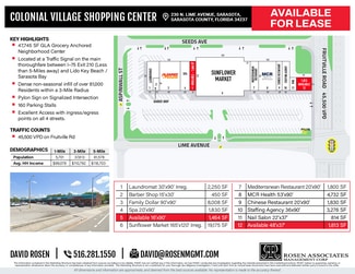 Plus de détails pour 110-290 Lime Ave, Sarasota, FL - Local commercial à louer