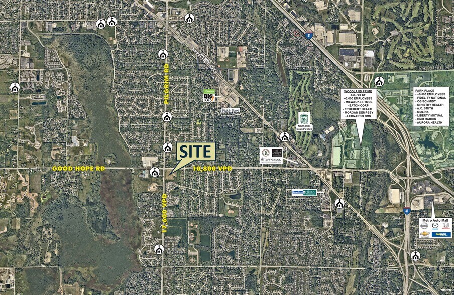 Pilgrim Rd, Menomonee Falls, WI à vendre - Aérien – Image 3 sur 4