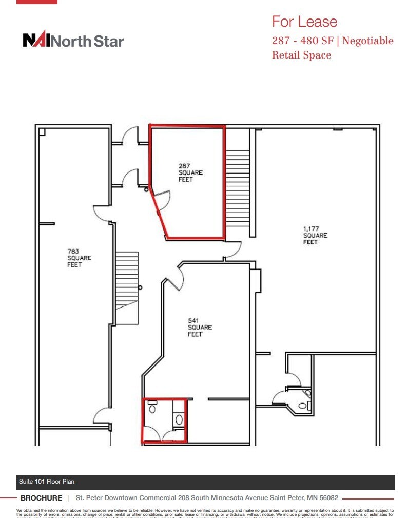 208 S Minnesota Ave, Saint Peter, MN à louer Plan d’étage– Image 1 sur 1