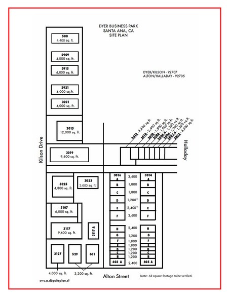 3002-3012 Halladay St, Santa Ana, CA à louer - Plan de site – Image 3 sur 9