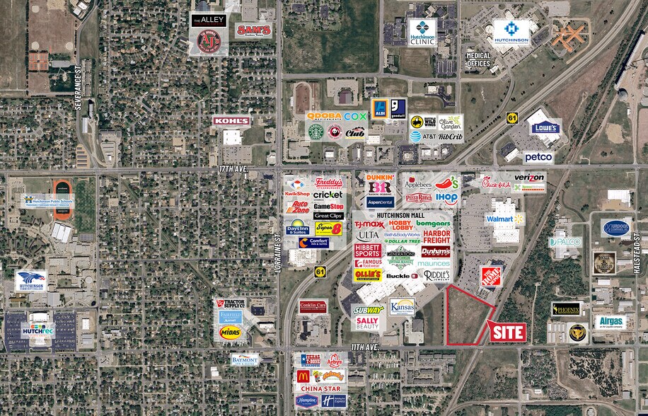 11th Ave, Hutchinson, KS à vendre - Aérien – Image 2 sur 3
