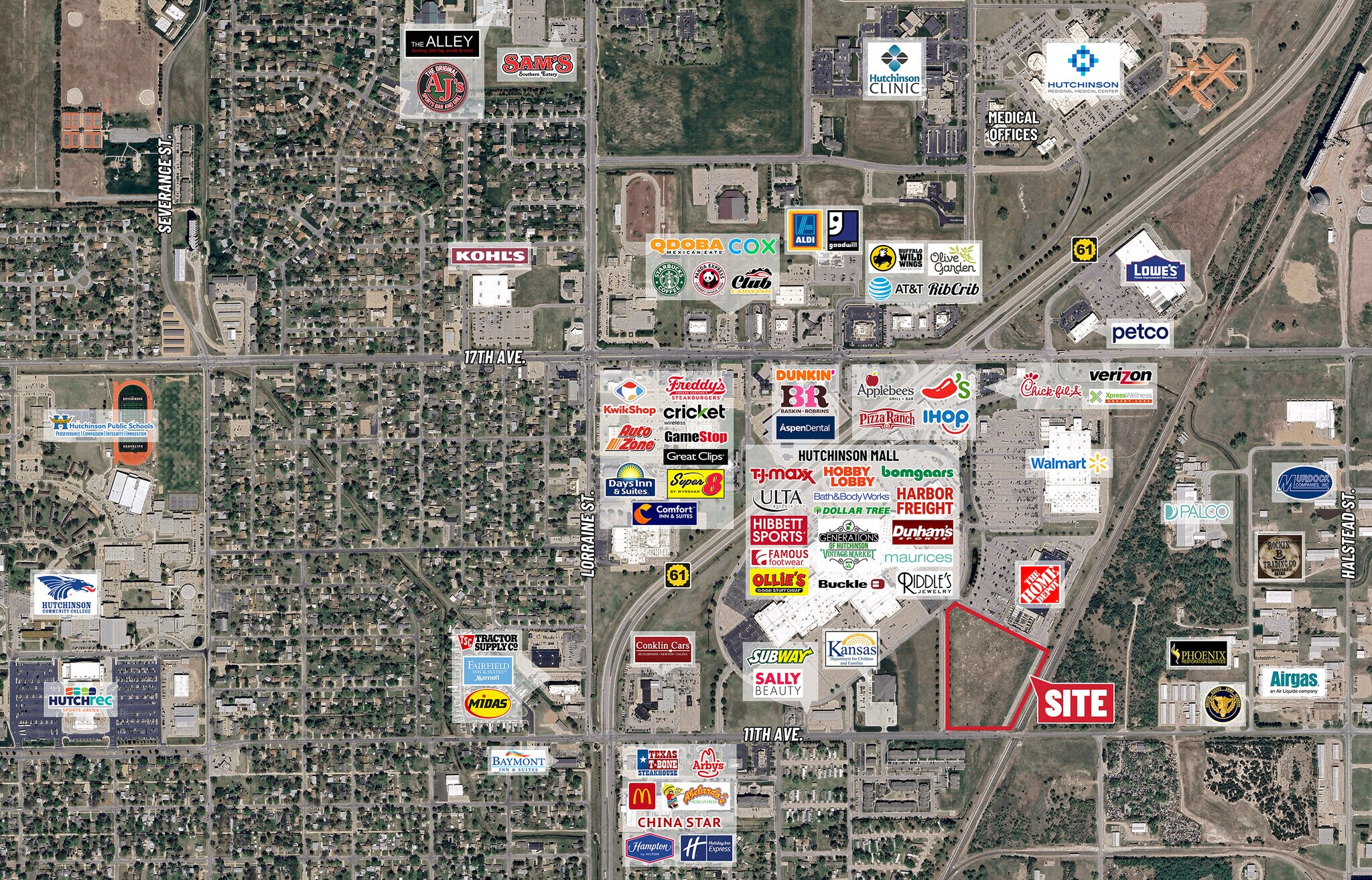 11th Ave, Hutchinson, KS à vendre Aérien– Image 1 sur 6