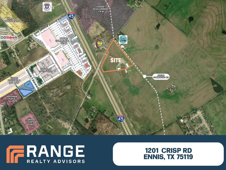 1201 E Crisp Rd, Ennis, TX à vendre - Aérien – Image 1 sur 4