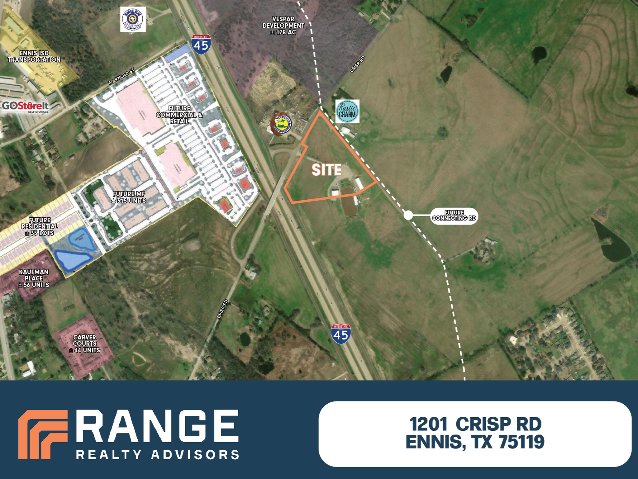 1201 E Crisp Rd, Ennis, TX à vendre Aérien– Image 1 sur 5