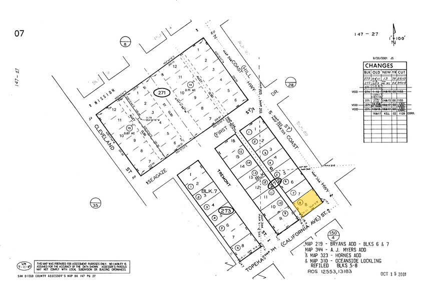 129-133 S Coast Hwy, Oceanside, CA à louer - Plan cadastral – Image 2 sur 16