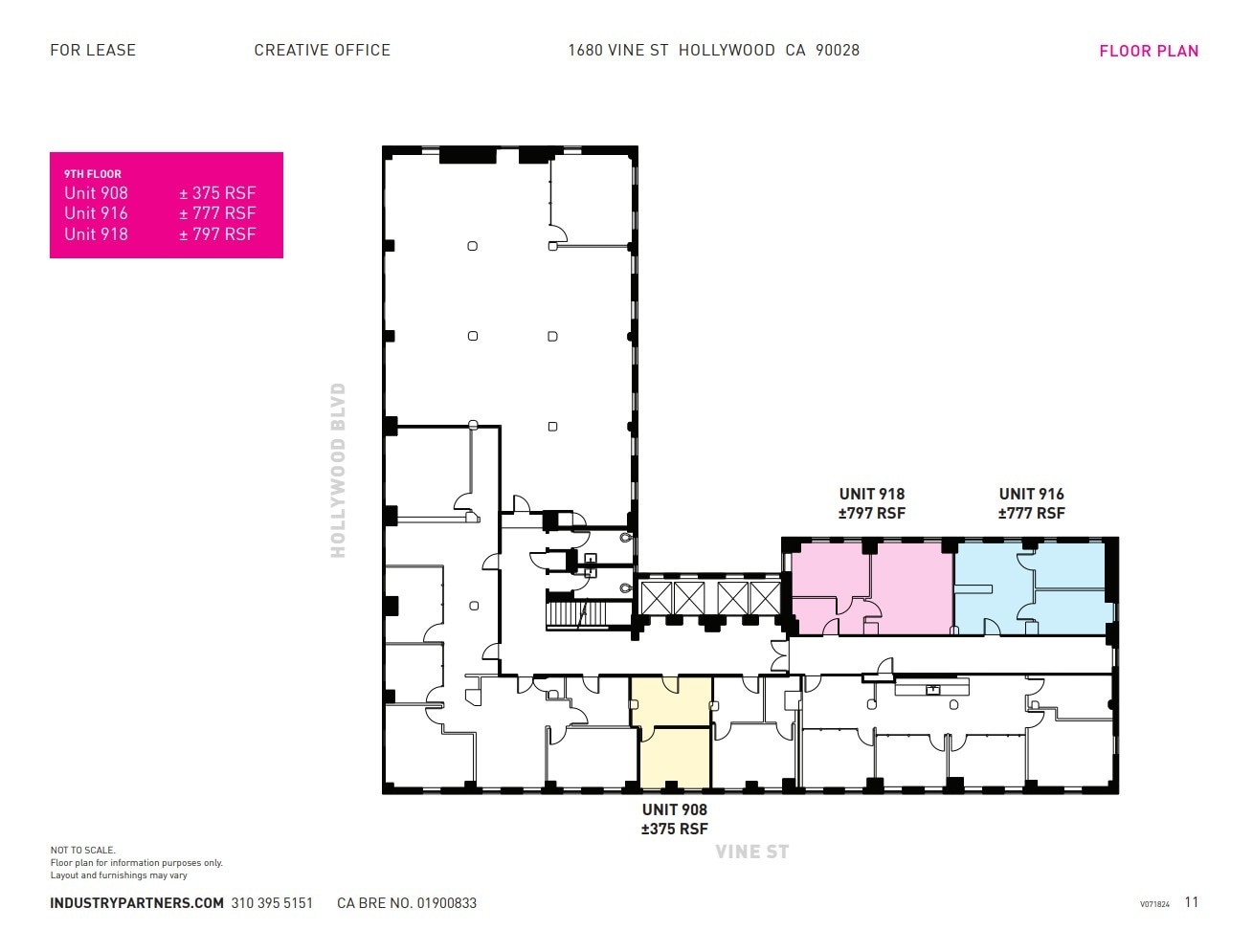 1680 N Vine St, Hollywood, CA à louer Plan d’étage– Image 1 sur 1