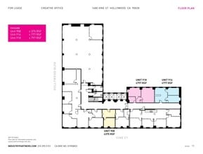 1680 N Vine St, Hollywood, CA à louer Plan d’étage– Image 1 sur 1