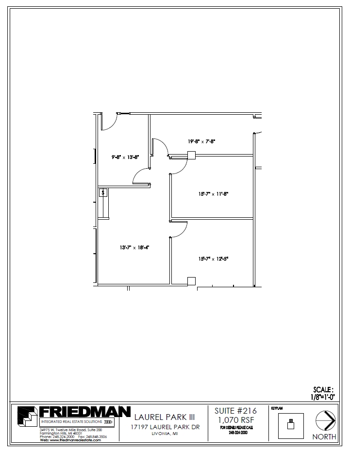 17197 N Laurel Park Dr, Livonia, MI à louer Plan d’étage– Image 1 sur 2