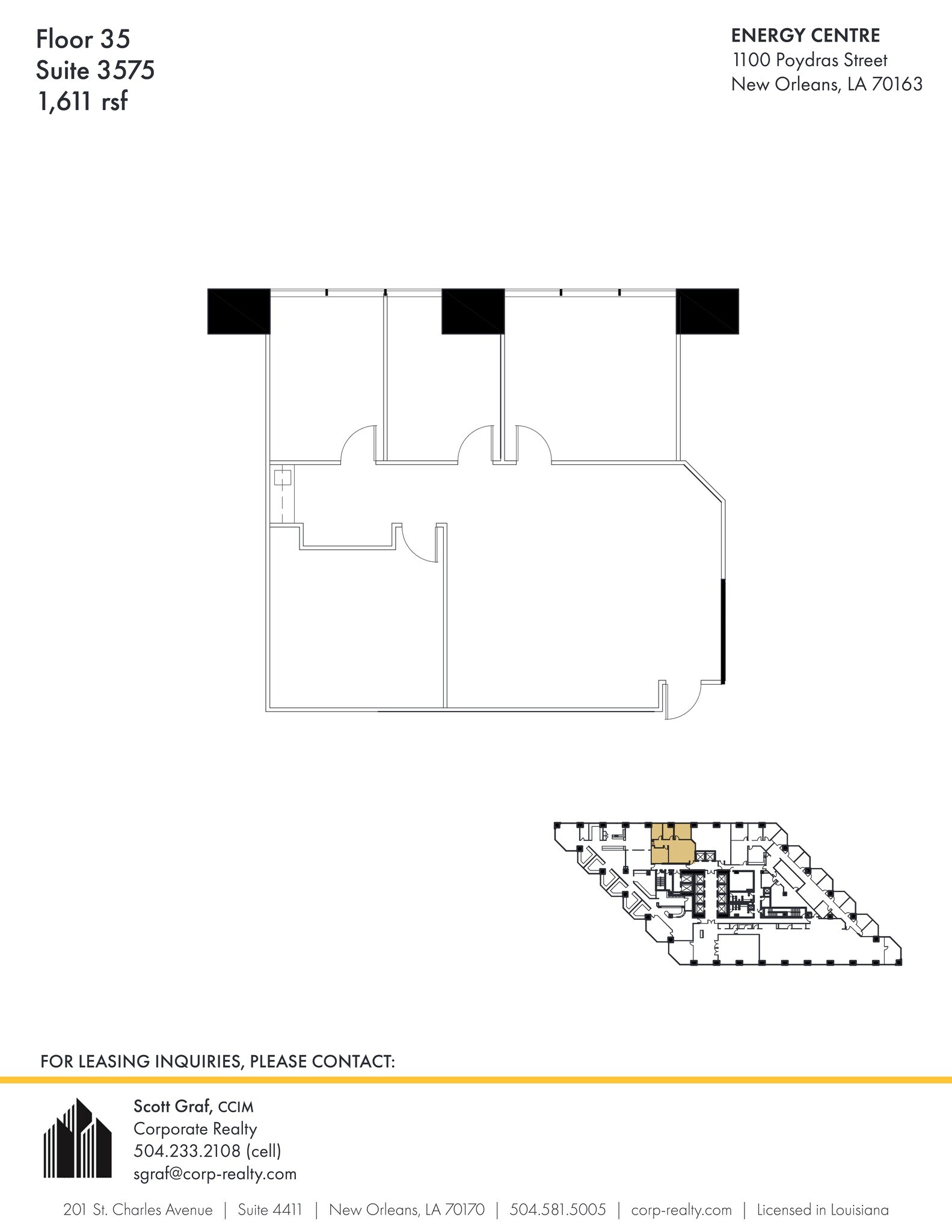 1100 Poydras St, New Orleans, LA à louer Plan de site– Image 1 sur 1