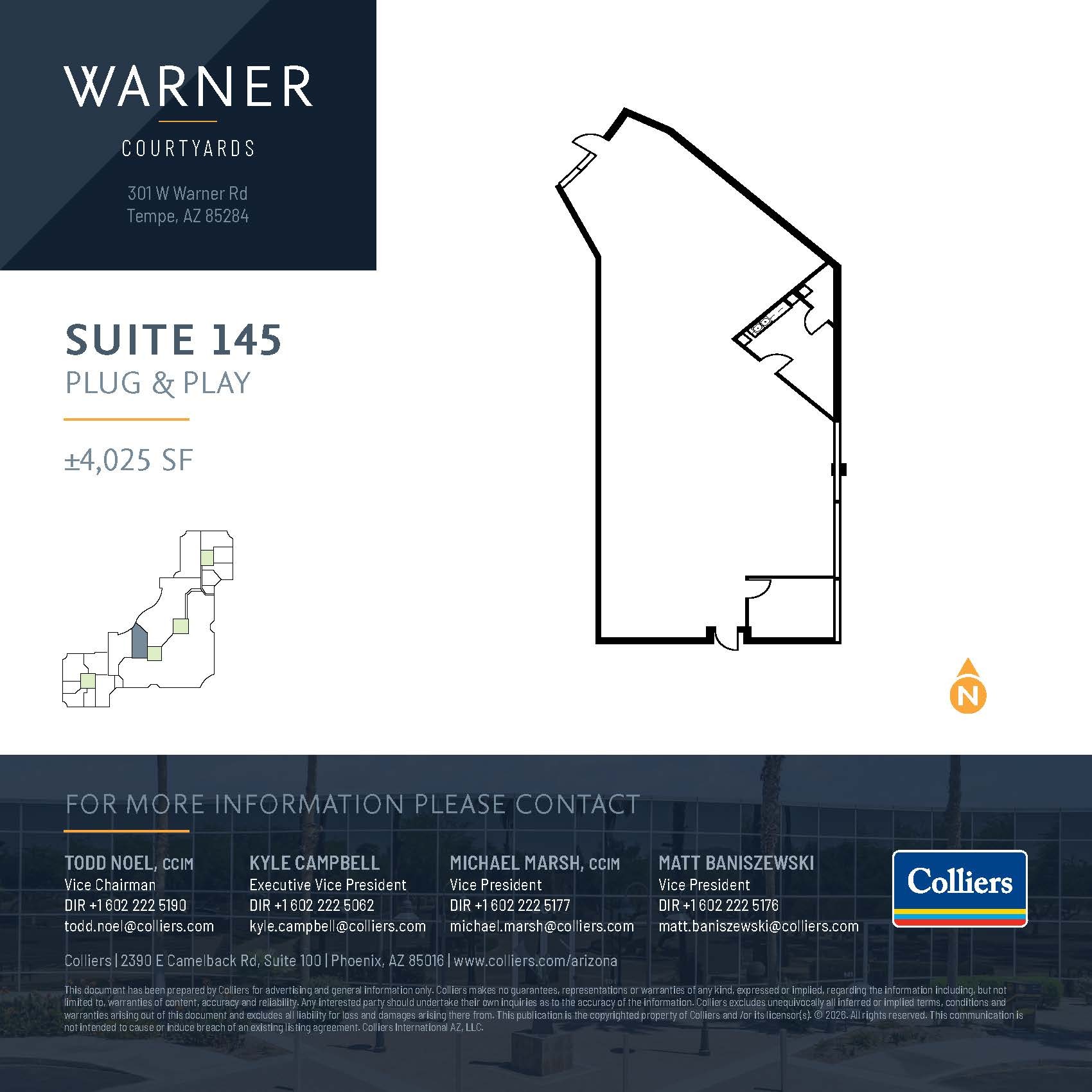 301 W Warner Rd, Tempe, AZ à vendre Plan d’étage– Image 1 sur 2