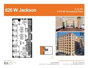 626 W Jackson Blvd, Chicago, IL à louer Plan d’étage– Image 2 sur 10