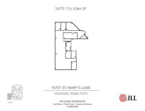 14701 St. Marys Ln, Houston, TX à louer Plan d’étage– Image 1 sur 1
