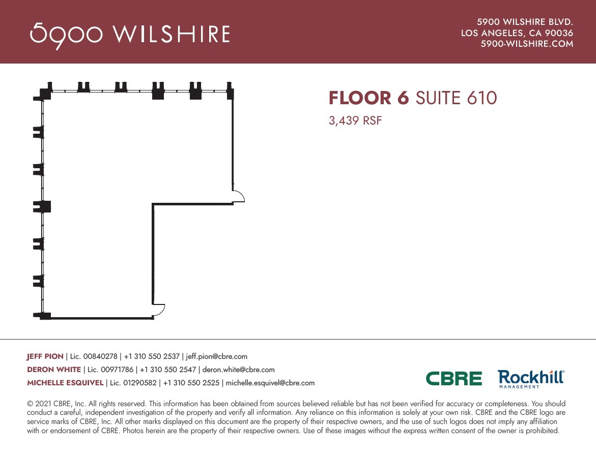 5900 Wilshire Blvd, Los Angeles, CA à louer Plan d’étage– Image 1 sur 1