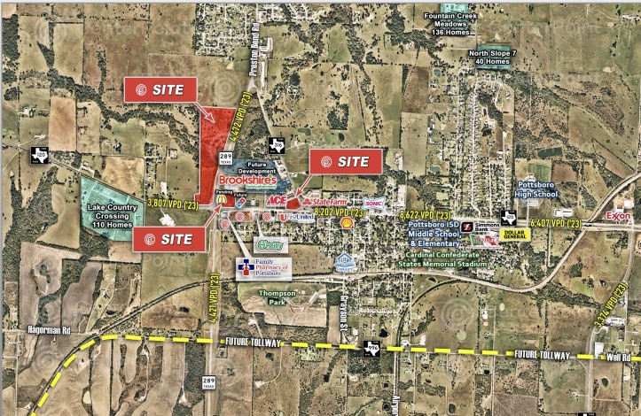 NWC Preston Rd. & FM 120, Pottsboro, TX à vendre - Aérien – Image 2 sur 3