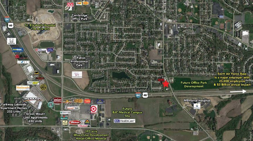 1405 S Lincoln Ave, O'Fallon, IL à vendre - Aérien – Image 2 sur 2