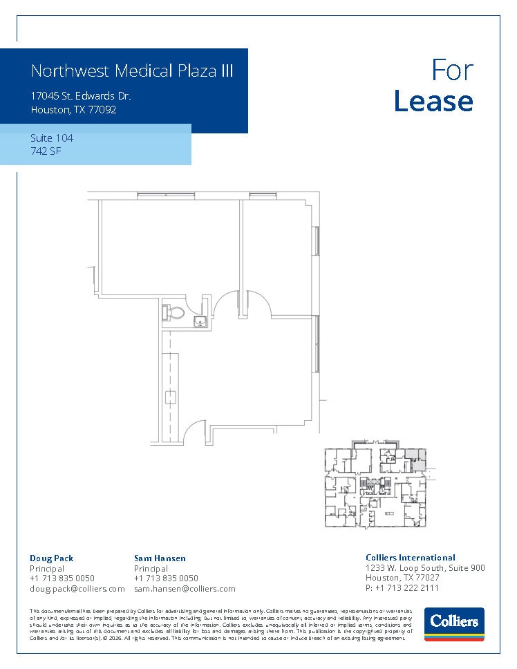 800 Peakwood Dr, Houston, TX à louer Plan d’étage– Image 1 sur 1