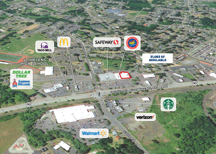 785-791 S Columbia River Hwy, Saint Helens, OR à louer - Aérien – Image 2 sur 2