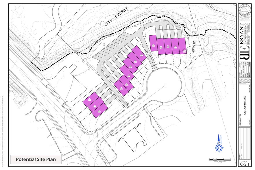 104 & 108 Mims Court & 1218 Washington Street, Perry, GA à vendre - Plan de site – Image 2 sur 2