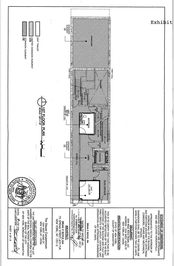 534 W 42nd St, New York, NY 10036 - Lot Unit 1 -  - Plan d’étage - Image 1 of 1