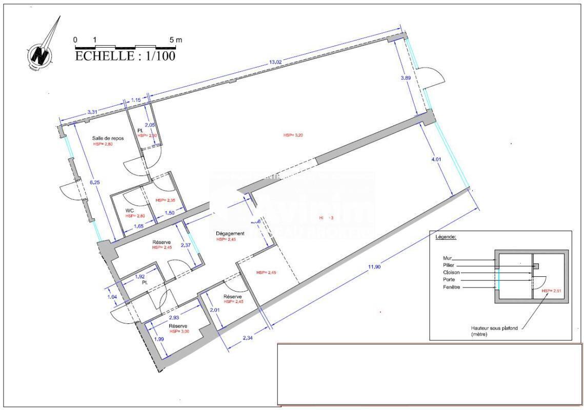 Local commercial dans Colomiers à louer Plan d’étage– Image 1 sur 2