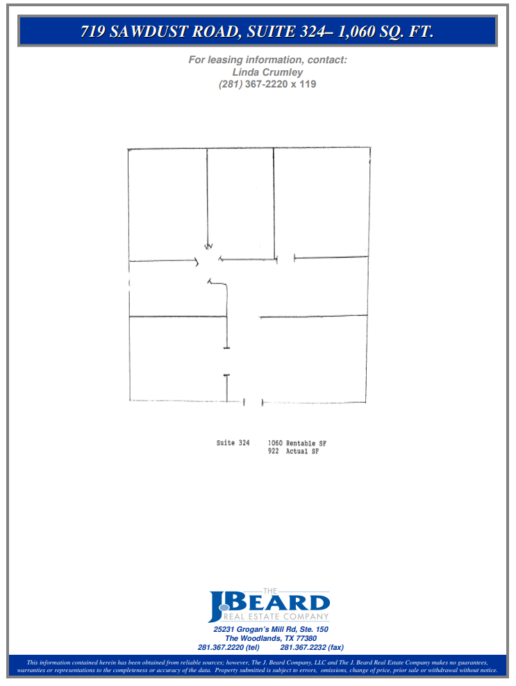 719 Sawdust Rd, The Woodlands, TX à louer Plan d’étage– Image 1 sur 1