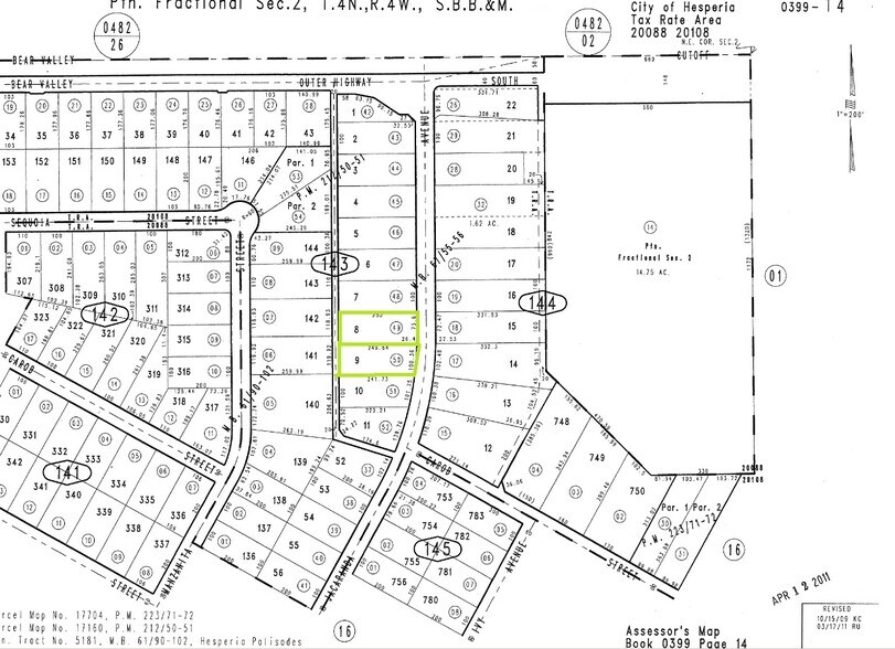 399-143-49 & 50 Jacaranda, Hesperia, CA à vendre - Plan cadastral – Image 2 sur 12