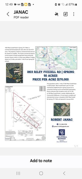 1803 Riley Fuzzel Rd, Spring, TX à vendre - Plan de site – Image 1 sur 1