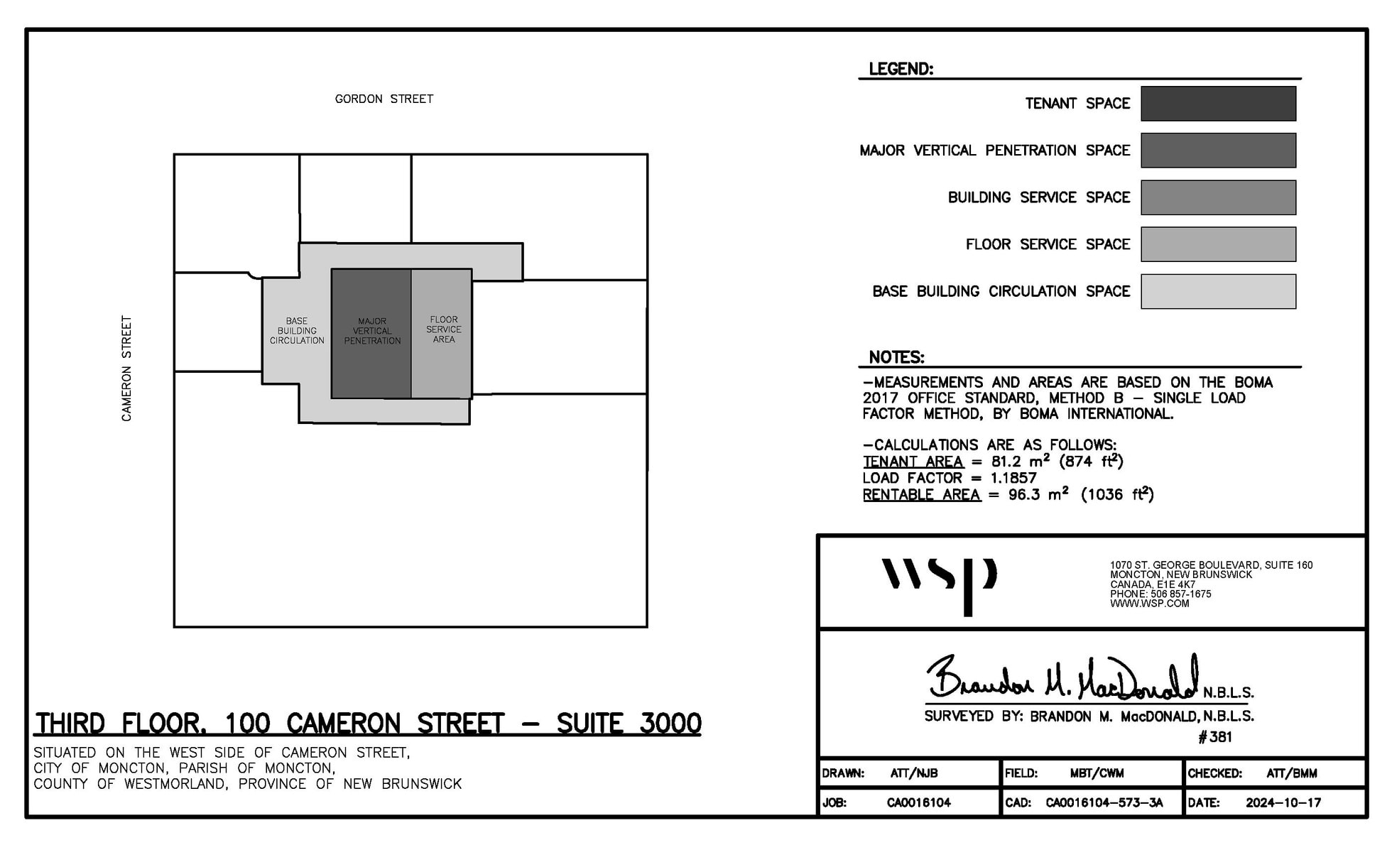 100 Cameron St, Moncton, NB à louer Plan d’étage– Image 1 sur 1