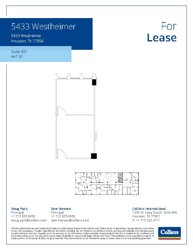 5433 Westheimer Rd, Houston, TX à louer Plan d’étage– Image 1 sur 1