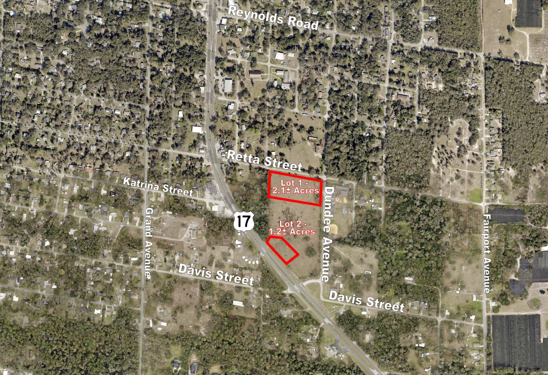 US HWY 17 & Dundee Ave, De Leon Springs, FL à vendre Aérien– Image 1 sur 2