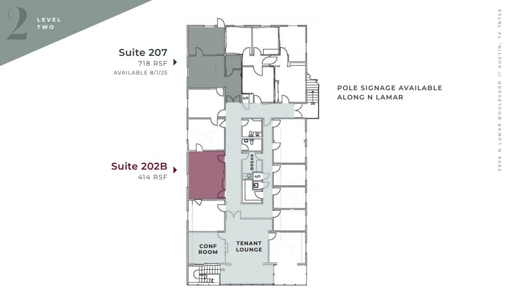 3906 N Lamar Blvd, Austin, TX à louer Plan d’étage– Image 1 sur 1